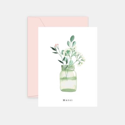 Thank You Card - Watercolor Vase