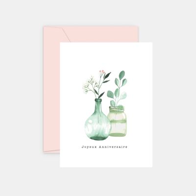 Geburtstagskarte - Aquarell Vase