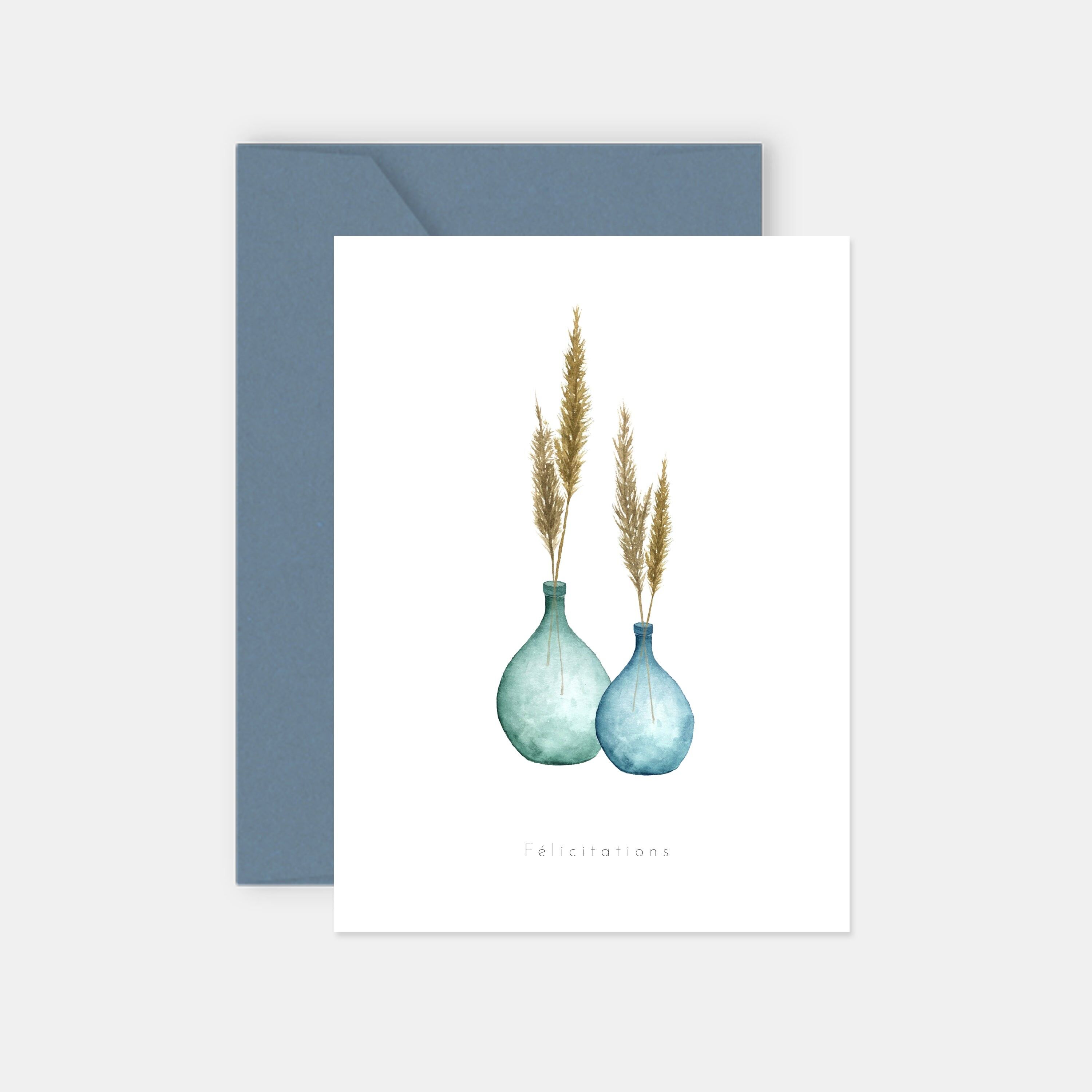 Biglietto di congratulazioni - Acquerello Pampas