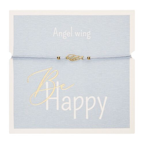 Bracelet - "Be Happy" - gold pl. - wing 606682