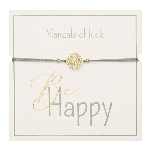 Bracelet - "Be Happy" - gold pl. - mandala of luck 606688