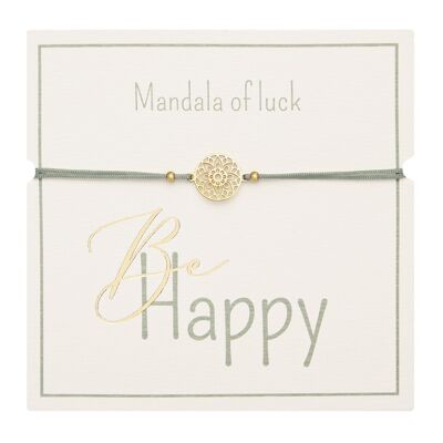 Bracelet - "Be Happy" - gold pl. - mandala of luck 606688