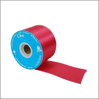 Satin ribbon - 65mm x45m - raspberry