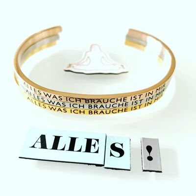 EVERYTHING I NEED IS IN ME, bangle stainless steel silver, rose and gold