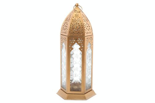 Kasbah Gold Metal Lantern 32cm