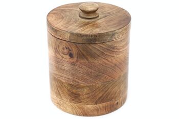 Boîte de rangement en bois de manguier avec couvercle 1