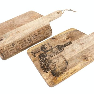 Pair of Engraved Chopping Borads Cheese and Wine