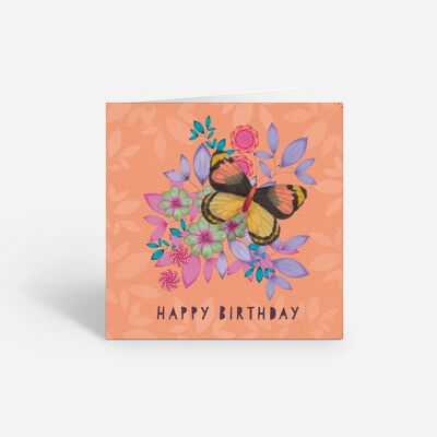 Tarjeta de feliz cumpleaños mariposa