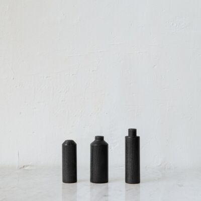 Trio of black tinted soliflores