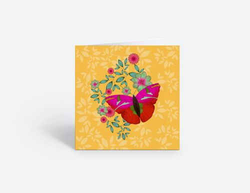 Bright Yellow Butterfly Card