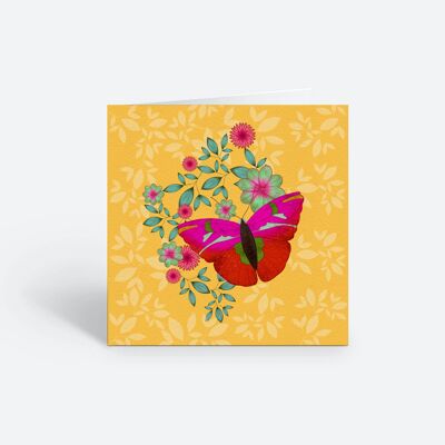 Bright Yellow Butterfly Card