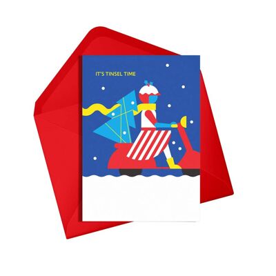 Cartolina di Natale | È tempo di orpelli | Carta Stagionale | Carta vacanze | Carta d'inverno