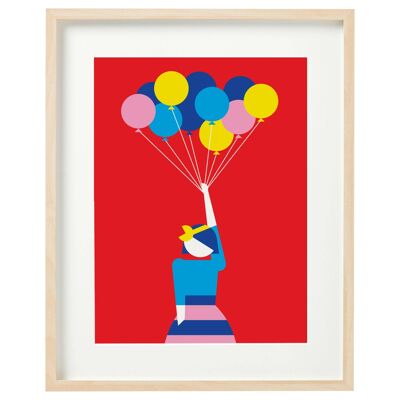 Kunstdruck | Ballon | A3-Kunstdruck | Wohnkultur | Bunte Wanddekoration