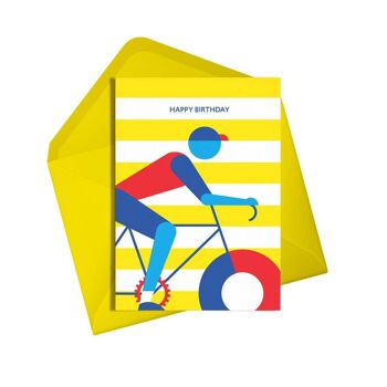 Carte d'anniversaire | Carte de cycliste joyeux anniversaire | Carte vélo 1