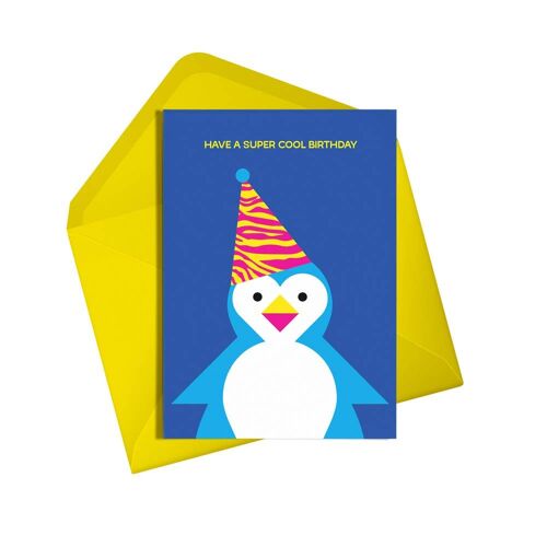 Birthday Card | Super Cool Penguin Birthday Card | Gender-neutral | All Ages