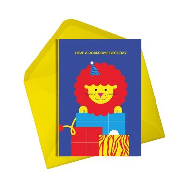 Birthday Card | Roarsome Birthday | Colourful Lion Greetings Card