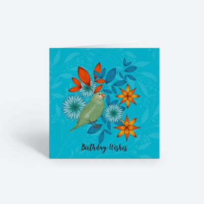 Birthday Wishes Budgie Card