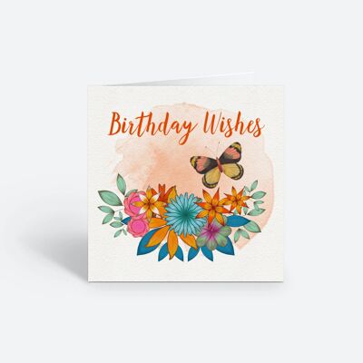 Carta quadrata di auguri di compleanno
