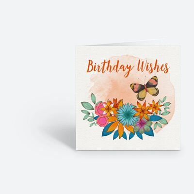 Tarjeta Cuadrada Deseos de Cumpleaños