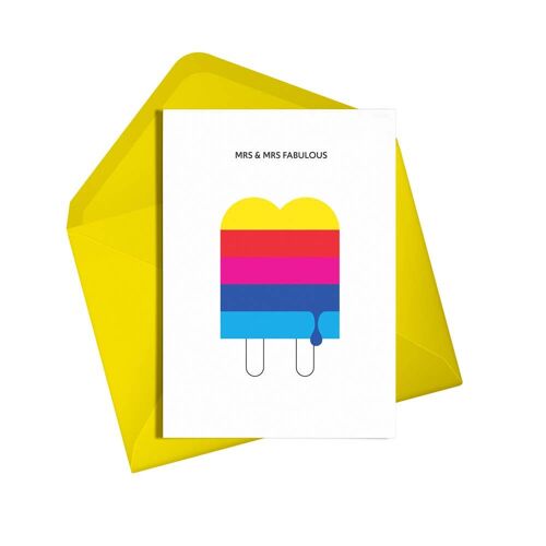 Wedding Card | Mrs & Mrs Fabulous Card | Pride | Lesbian Wedding Card