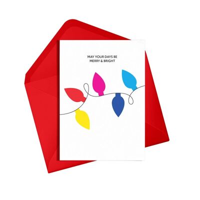 Tarjeta feliz y brillante | Tarjeta de Navidad | Tarjeta de temporada | Tarjeta de vacaciones