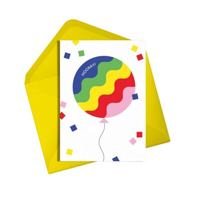 Hooray Balloon Birthday Card | Bright | Unisex | Celebration