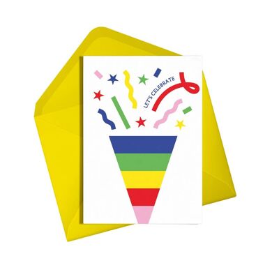 Carte de félicitations | Célébrons | Carte d'anniversaire colorée