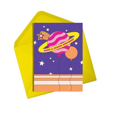 Geburtstagskarte | Kosmisch | Bunt | Alle Altersgruppen | Raum | Regenbogen
