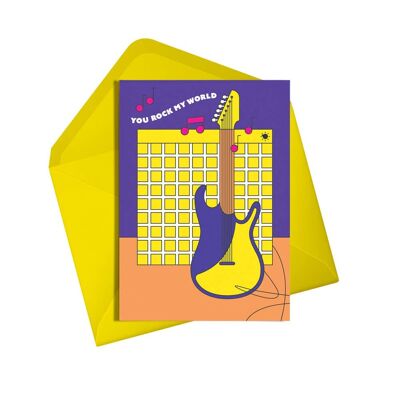 You rock my world (neon) | Love Card | Colorful Card