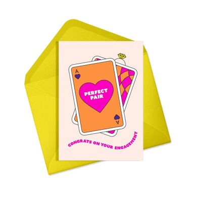 Congrats on your engagement card | Perfect pair neon card