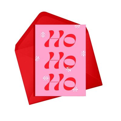 Ho ho ho carte de Noël | Typographique | Carte de vacances rétro