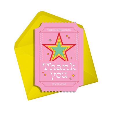 Thank you card | Die cut token of appreciation | Star card
