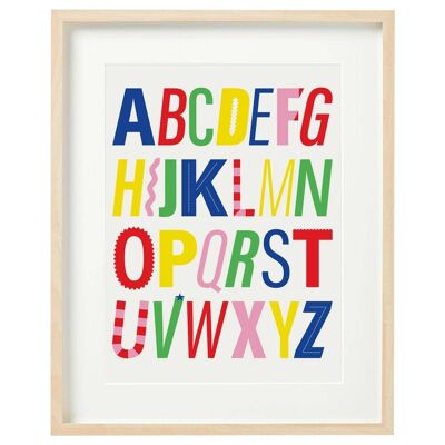 Kunstdruck | Alphabet | A3-Kunstdruck | Wohnkultur | Bunte Wanddekoration | Kindergarten