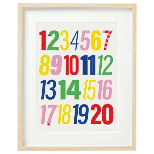 Art Print | Numbers | A3 Art Print | Home Decor | Colourful Wall Decor | Nursery
