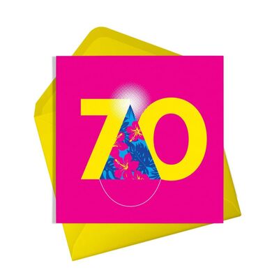 Seventy Party Hat Birthday Card | Adult Birthday | Colorful