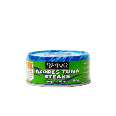 Filetes de atún listado de las Azores en aceite de oliva orgánico