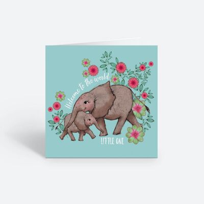 Baby-Elefant-Quadrat-Karte