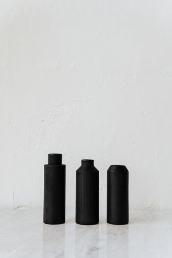 Trio de vases teintés noir 1