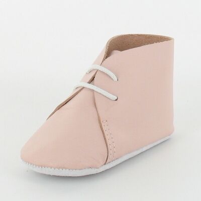 Smooth leather baby slippers Pink
