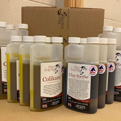 Top-selling Horse Supplements - Colikare & Ulsa-Soothe Box of 12 units for £216