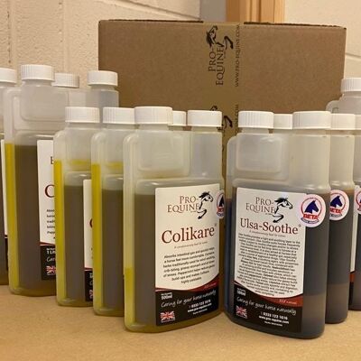 Top-selling Horse Supplements - Colikare & Ulsa-Soothe Box of 12 units for £216