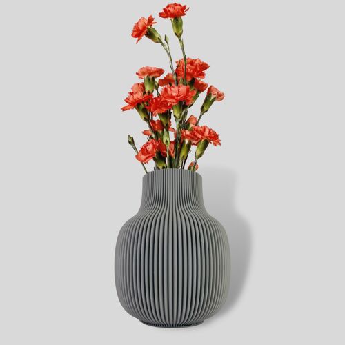 Vase Solsken No2, nachhaltiger 3D Druck mit Glaseinsatz, 450ml