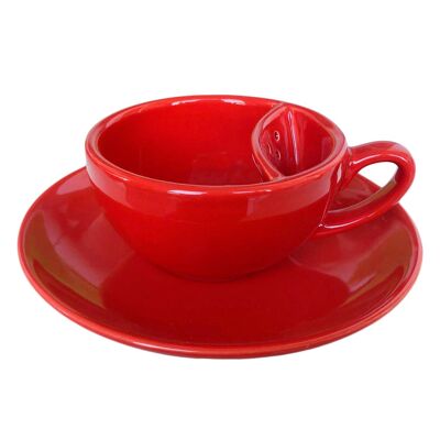 DAM TEETASSE MIT INFUSER MIT KERAMIKSCHALE IN 5 FARBEN