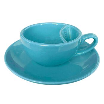 TASSE À THÉ DAM AVEC INFUSEUR AVEC PLAT CÉRAMIQUE 5 COULEURS 2