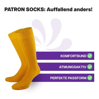Chaussettes business jaunes de PATRON SOCKS - ÉLÉGANTES, DURABLES, SPÉCIALES ! 2