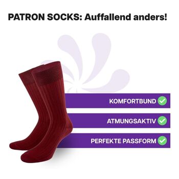 Chaussettes business bordeaux de PATRON SOCKS - ÉLÉGANTES, DURABLES, SPÉCIALES ! 2