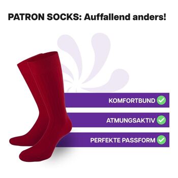 Chaussettes business rouges de PATRON SOCKS - ÉLÉGANTES, DURABLES, SPÉCIALES ! 2