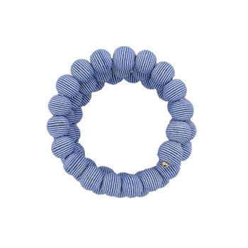 Bracelet boule tissée à ressort bleu lilas français 2