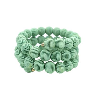 Mint Springwire Woven Ball Bracelet