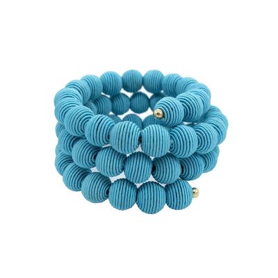 Turquoise Springwire Woven Ball Bracelet